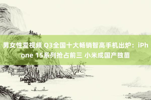 男女性爱视频 Q3全国十大畅销智高手机出炉：iPhone 15系列抢占前三 小米成国产独苗