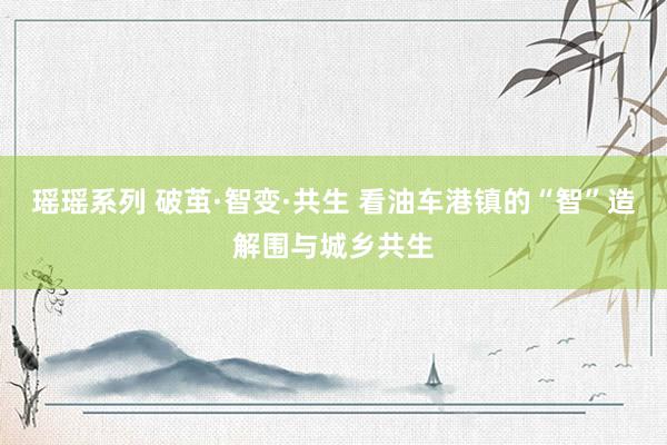 瑶瑶系列 破茧·智变·共生 看油车港镇的“智”造解围与城乡共生