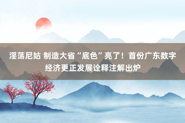 淫荡尼姑 制造大省“底色”亮了！首份广东数字经济更正发展诠释注解出炉