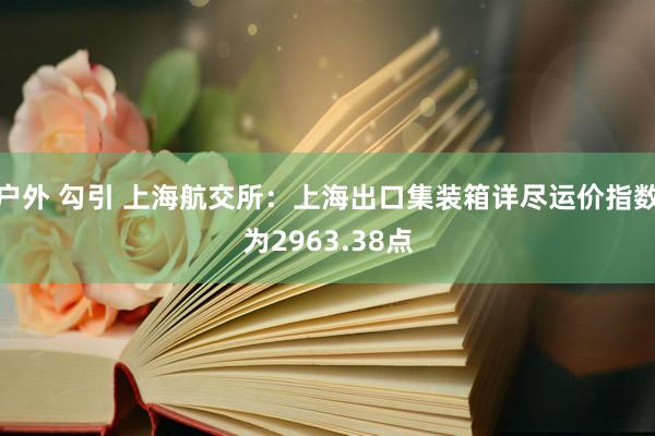 户外 勾引 上海航交所：上海出口集装箱详尽运价指数为2963.38点
