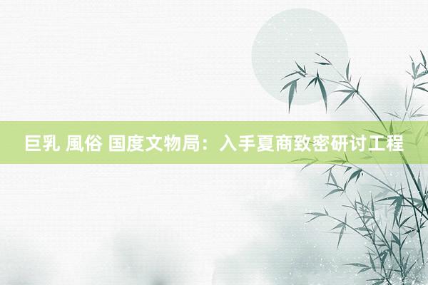 巨乳 風俗 国度文物局：入手夏商致密研讨工程